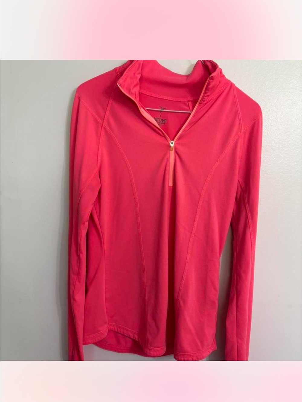 Ladies Old Navy Active hot pink quarter-zip pullover Size S Exercise Gym Outdoor